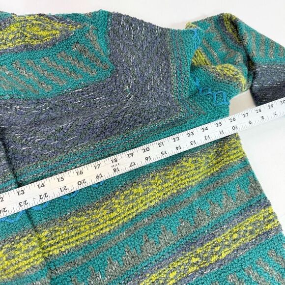 J Jill Sweater Jacket Long Womens 2X Duster Wool Blend Cozy Boho Crochet Green - Picture 5 of 10